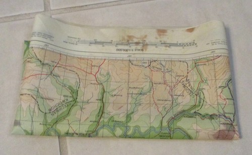 1944 WWII "The HUMP"~Mt OMEI/WEI~2 Sided ARMY Air Force PILOT~Cloth/Silk MAP~(G) - Picture 12 of 12