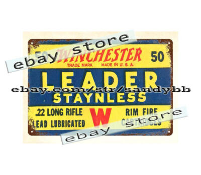 gunsammo Leader Staynless cartridges hunting ammunition bullets tin sign