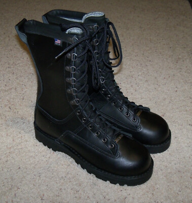 NEW Men's Danner Fort Lewis 23600 600G GTX Safety Toe Black Leather Boots, 8 D