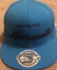 Rare Inaugural Season New Orleans Hornets Draft Basketball Flat Bill Hat Cap M-L