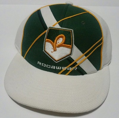 white and gold fitted hat