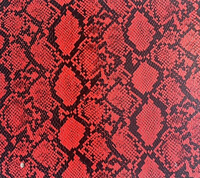 Red Cobra Snake Embossed Faux vinyl fabric sold by the yard 54  wide
