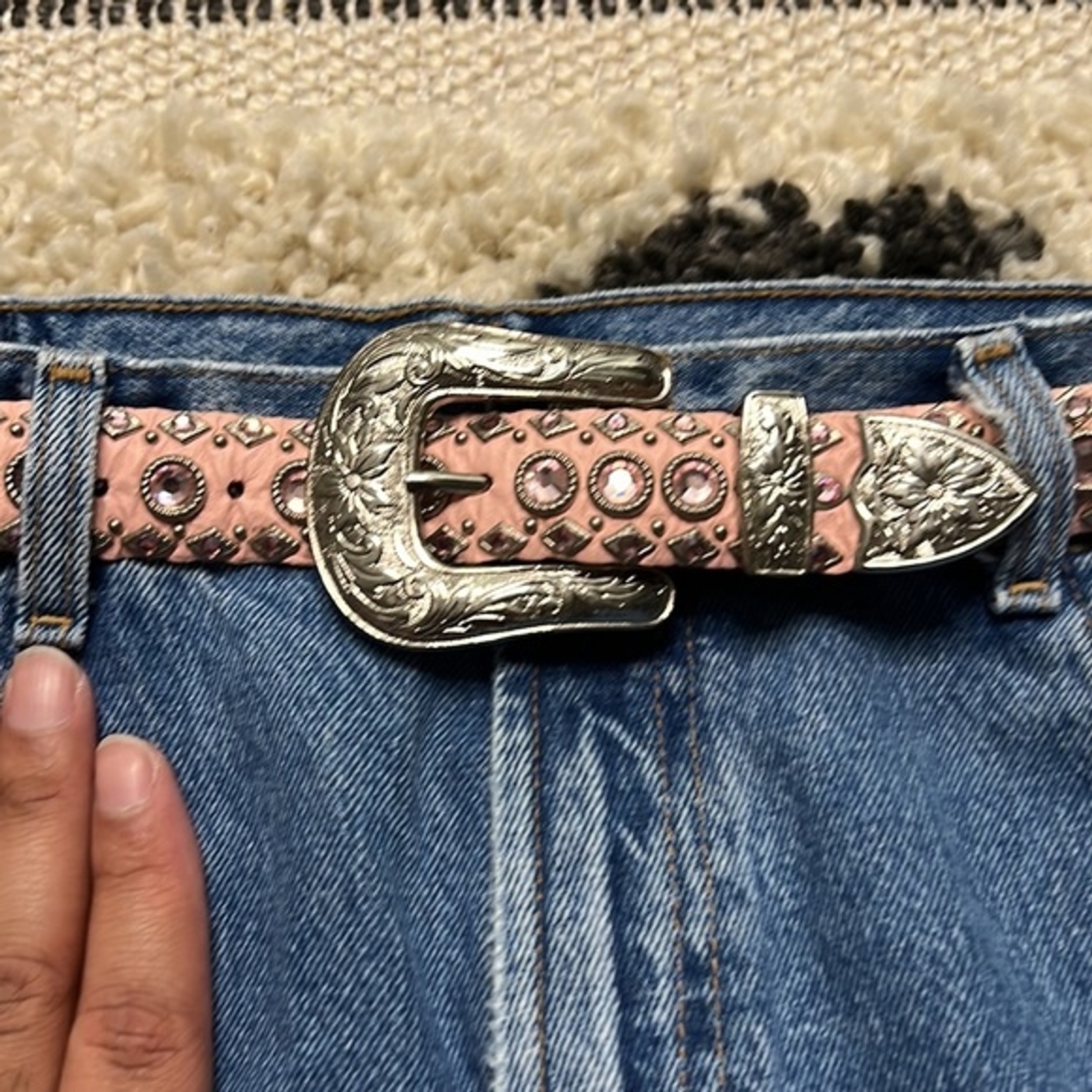 Women’s Kippy’s Swarovski Crystal Silver Buckle Leather Cowgirl Belt eBay