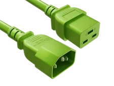 6ft IEC-60320 C14 to C19 Extension Power Cord 14AWG 15A/250V SJT, Green