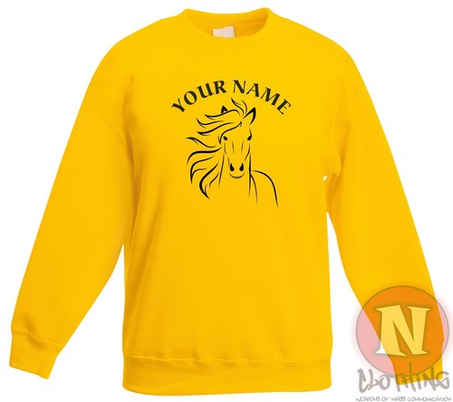Personalised Horse design sweatshirt Children's equestrian - Just add name - Picture 10 of 13
