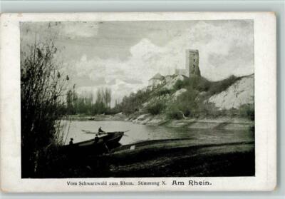 12072728 Rowing Boat on the Rhine approx. 1900 Postcard Black Forest Painter