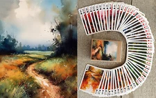 Playing Cards (Poker Deck 54 Cards) WATERCOLOR LANDSCAPES Vintage Artworks 147