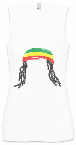 Rasta Hat And Dreadlocks Damen Tank Top Jah Babylon Reggae Jamaica Rastafari - Picture 1 of 1