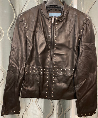 Nine West Leather Jacket - Women's Large - Vintage Studded NWT - Amazing Find!!!