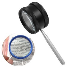 Portable 35X Magnifying Glass Hand-Held Zoomer Magnifier Metal Loupe Round Lens