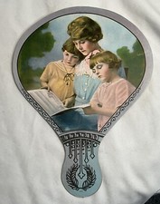 Antique Advertising Paper Hand Fan Joseph S. Dellerba Fine Footwear Fine Hosiery