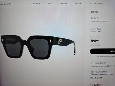 FENDI FENDI ROMA FE40101I SQUARE SHINY BLACK & GOLD NO CASE  display picture 2