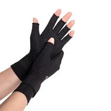 HENOTIC Copper Arthritis Gloves for Women Men Wrist Reinforcement Fingerless ...