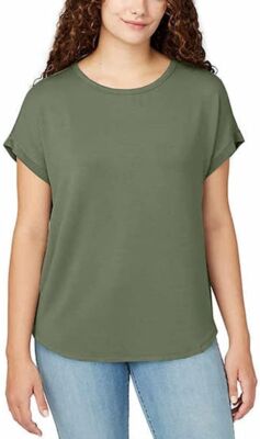 Buffalo Womens Super Soft Light French Terry Short Sleeve Top, Colors/Sizes, NEW