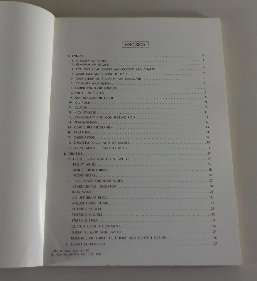 Manual De Taller / Manual De Tienda Honda XL 250 / XL 350 Año 1973 - Imagen 2 de 4