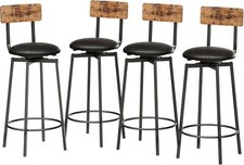 Bar Stools Set of 4 Thick Pu Upholstered Barstools with Footrest Wider Base