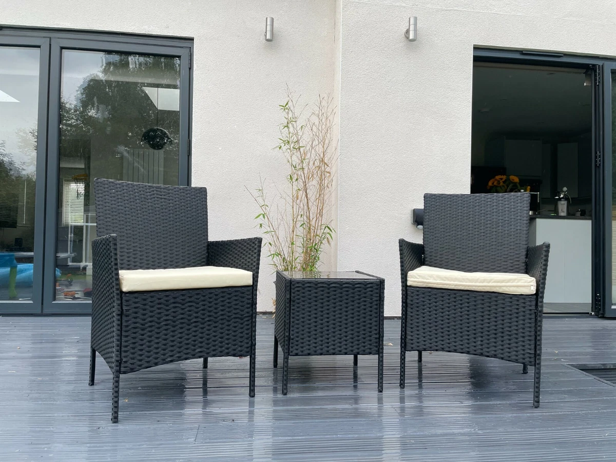 New Luxury 3 Piece Rattan Garden Furniture