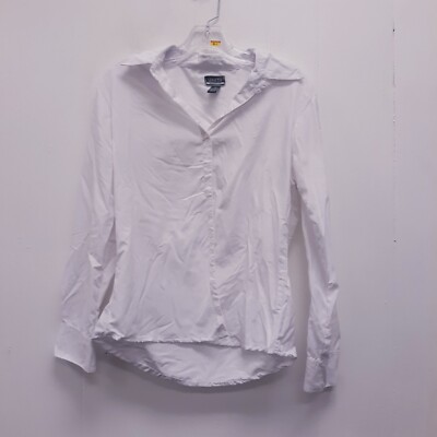  Uniti Casuals Women white long Sleeve Button-Down Shirt medium cotton/Polyester