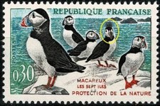 FRANCE 1960 MACAREUX à la HOUPPE  YT n° 1274 Neuf ★★ luxe / MNH (A)