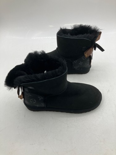 UGG Classic 5079LV Black Louis Vuitton Boots w/ Bow Wool Lined Womens Boots- 11 - Picture 10 of 11