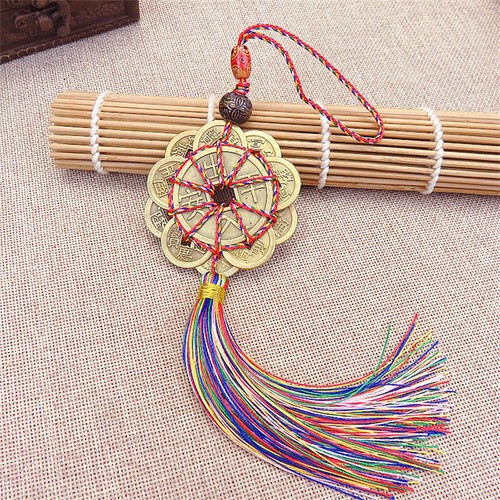 Feng Shui Mystic Knot 10 Chinese Lucky Coins Cures Home Career Health Wealth - Picture 2 of 10