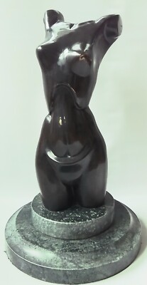 VINTAGE FEMALE NUDE BRONZE TORSO~THAILAND ARTIST SOMCHAI-LOOK !