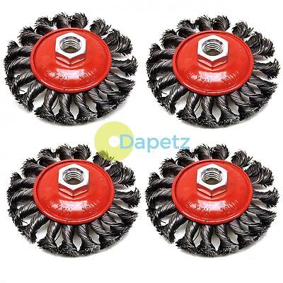 4 Pcs M14 Crew Twist Knot Wire Wheel Cup Brush Set For 4 5 9 Angle Grinder Grinders Grinder Blades Discs