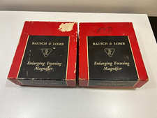 Lot of 2 Bausch Lomb Enlarging Focusing Magnifiers Original Box 813453 Vintage