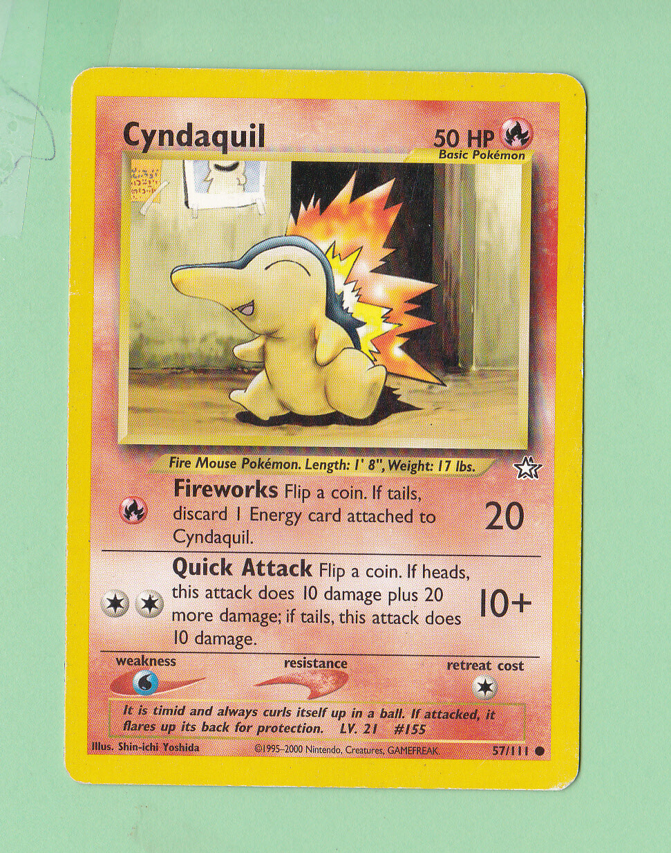 Pokemon 2000 Cyndaquil 57/111 50 HP