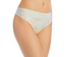 Aqua Intimates Microfiber Thong Pastel Floral Size L 2132
