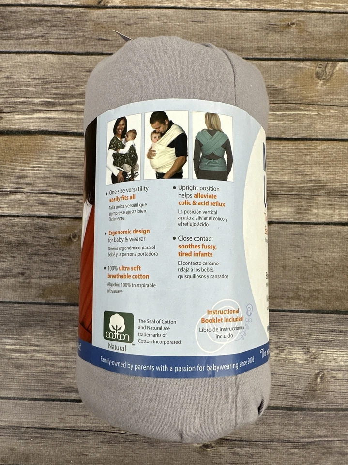 Moby Wrap el cómodo portabebés para bebés 8-35 libras gris Hoot clásico Foto 3 de 4