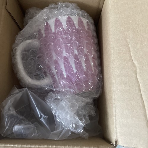 Bodum Kaffeebecher Bistro Mit Blattmuster Weiß Pink 0,35 L