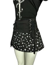 Royal Bones by Tripp NYC Goth Punk Gothic Witch White Stars Black Mini Skirt