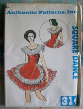 Vintage AUTHENTIC Sewing PATTERN 314 Square Dance Western Tiered Ruffled Dress