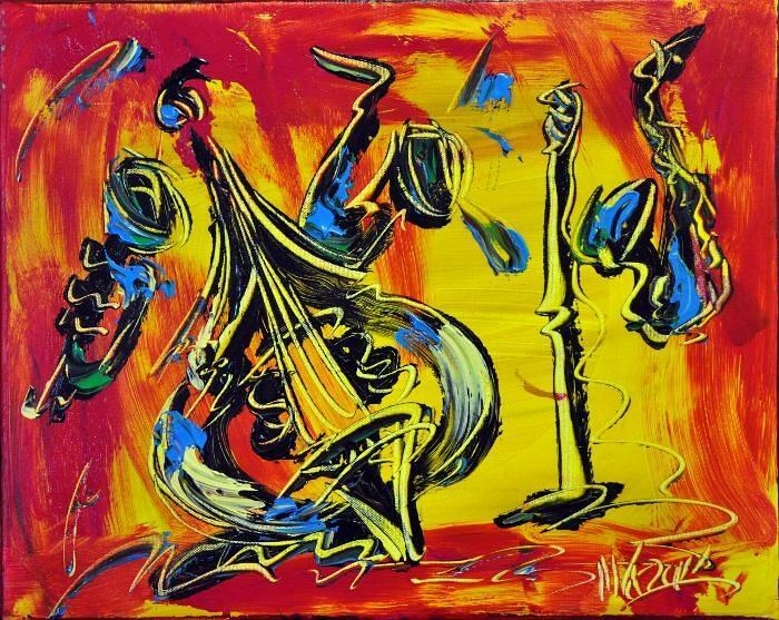 JAZZ MUSIC  Modern Abstract Original Painting Canvas Fine Art  IR6uyFgbRR