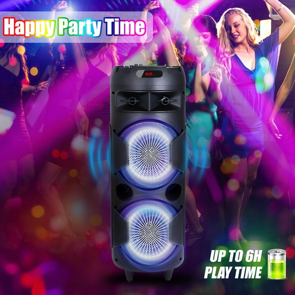 Alternate view of 6000w Portable Bluetooth Party Speaker Sub Woofer Heavy Bass Sound System Mic