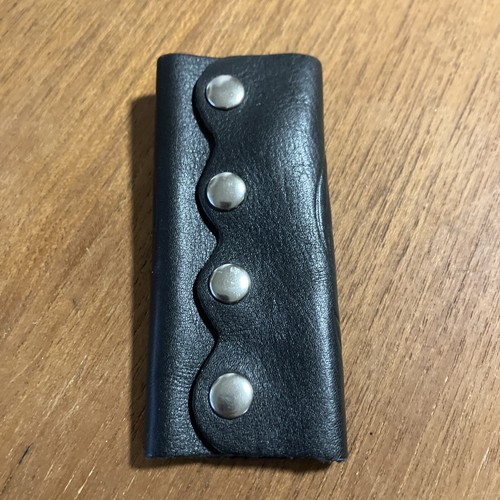 "The Original Hair Glove" Studded Black Leather Pony Tail Holder 4 Inch Biker - Picture 2 of 4