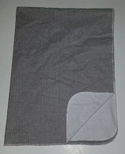 Carter's Gray White Striped Receiving Blanket Lovey Security Flannel 100% Cotton