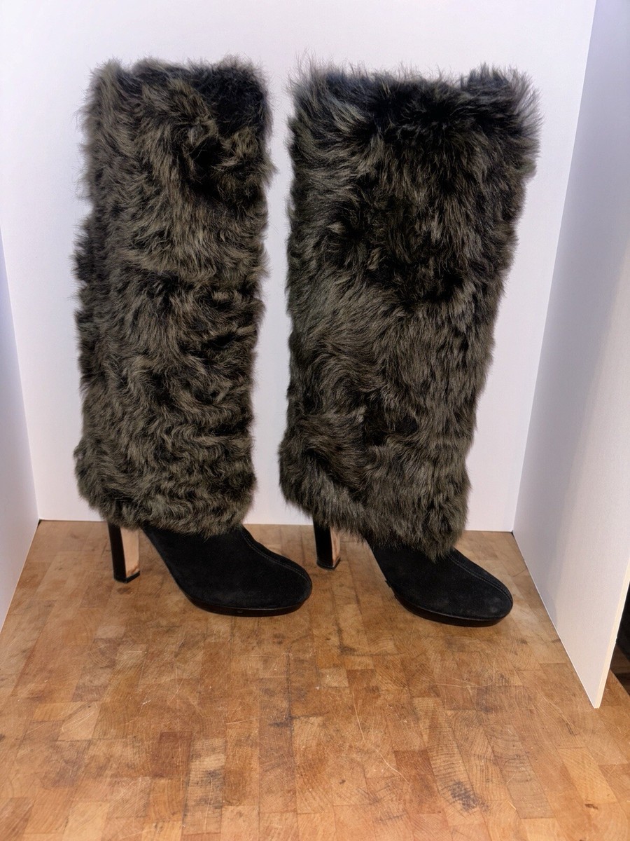 UGG Collection Boots Womens Size 9* Vittoria Toscana Fur Tall Heels $1,198
