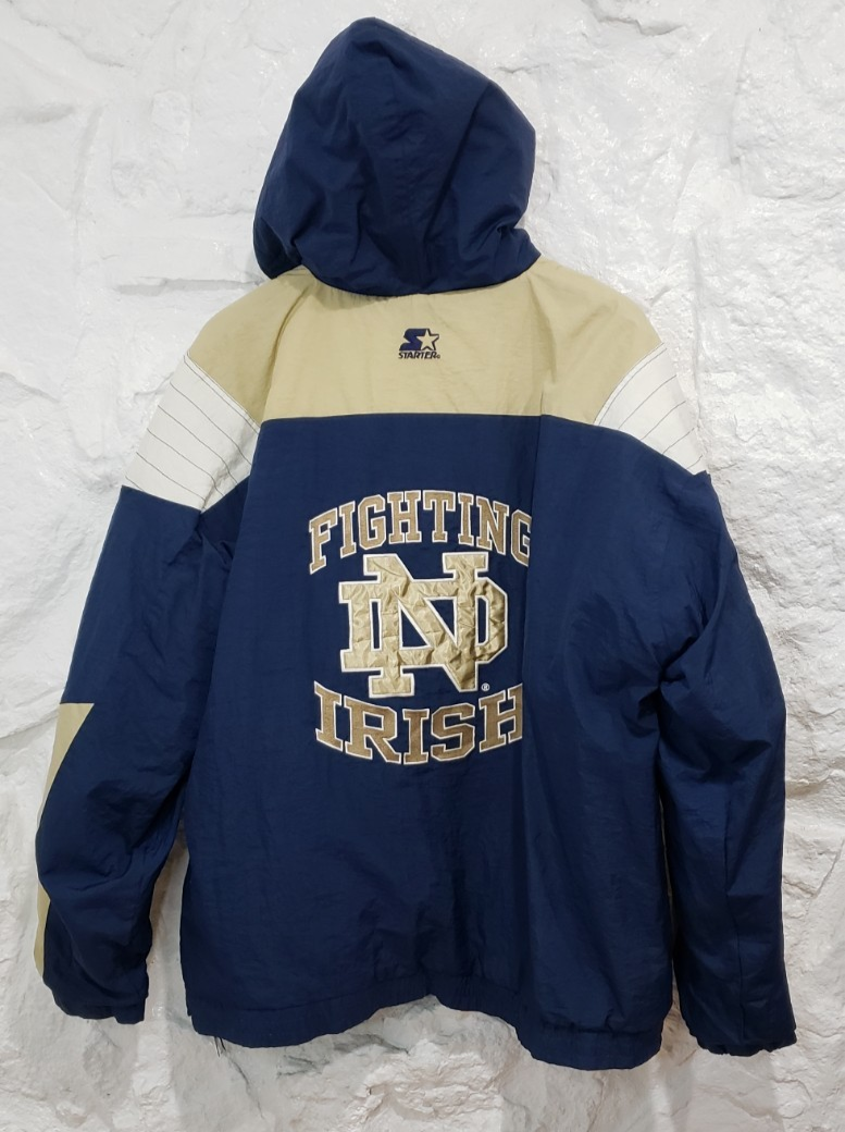 Vintage Notre Dame Starter Hoodie Jacket Fighting Irish Quarter