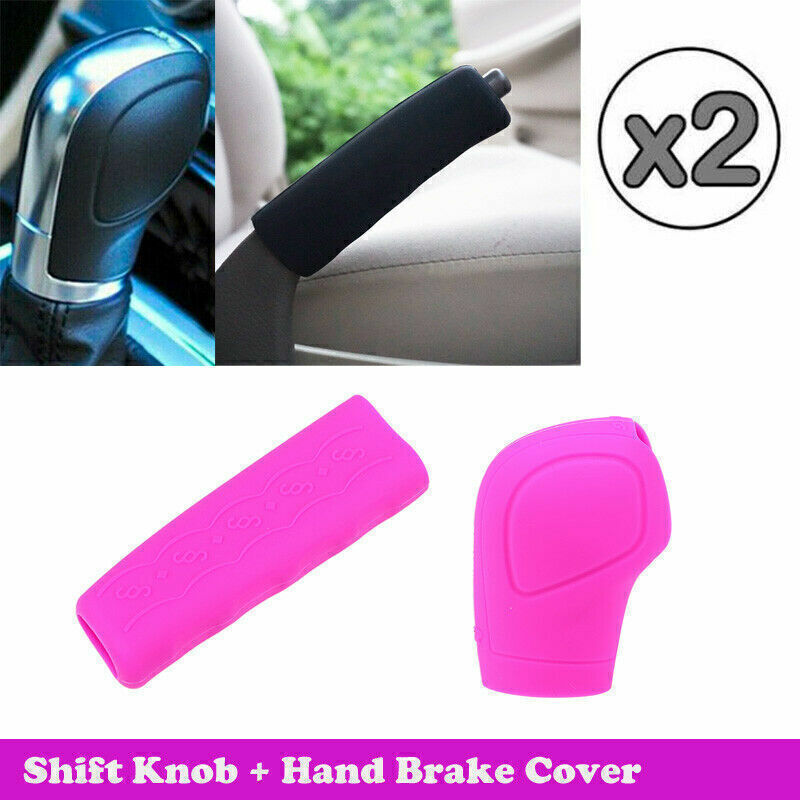 Car Gear Hand Shift Knob Cover Silicone+ Handbrake NonSlip Protector