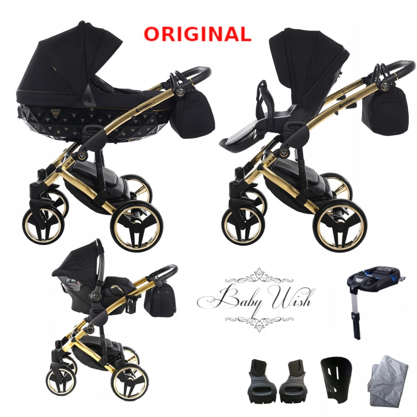 JUNAMA EXCLUSIVE V2 BABY PRAM 2in1 3in1 ISOFIX, CARRYCOT + PUSHCHAIR + CAR SEAT