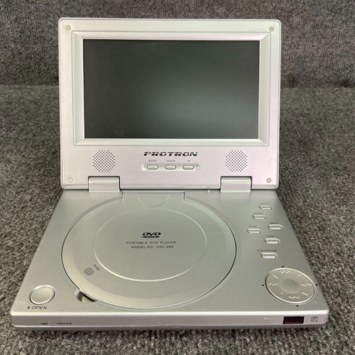 Protron PDV-288 7-Inch Color Screen Portable Audio Video DVD Player In Silver