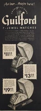1946 Print Ad Guilford 7-Jewel Watches 2 Types Shown American Made