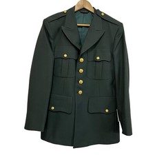 Vtg Patriot American Craftsman Army Green EM Uniform Military Coat Jacket 40 S