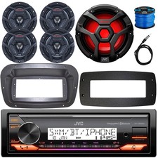 JVC Marine Receiver, 4x 6.5" Speakers, 10" 1300W Motorsports Black LED RGB Sub