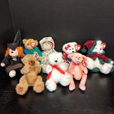 Vintage TY Attic Treasures Lot Of 8 Old World Holiday Bears 6 W/ Tags 8"