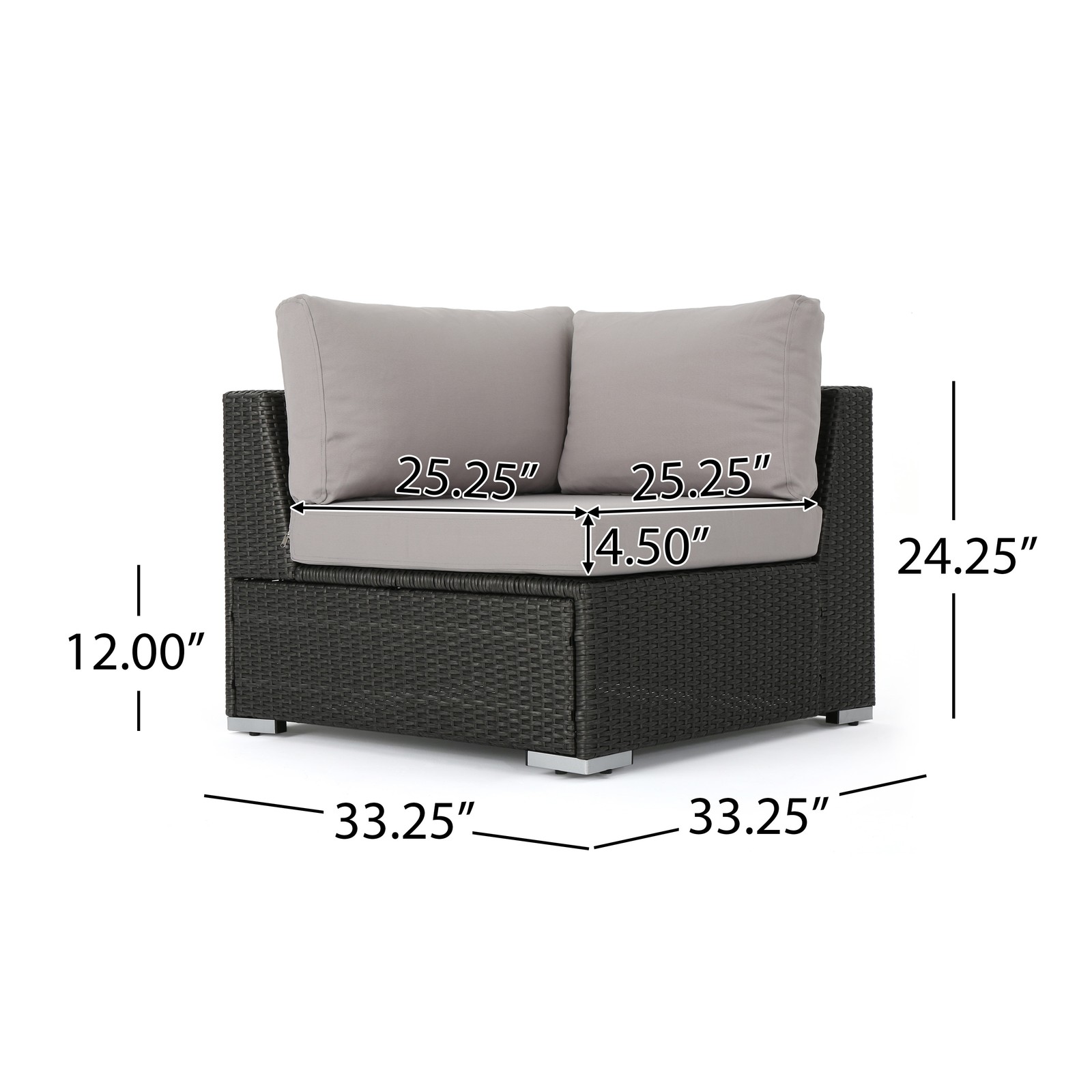 Christopher Knight Home Santa Rosa 7-Piece Outdoor Wicker Set in Grey and Silver  