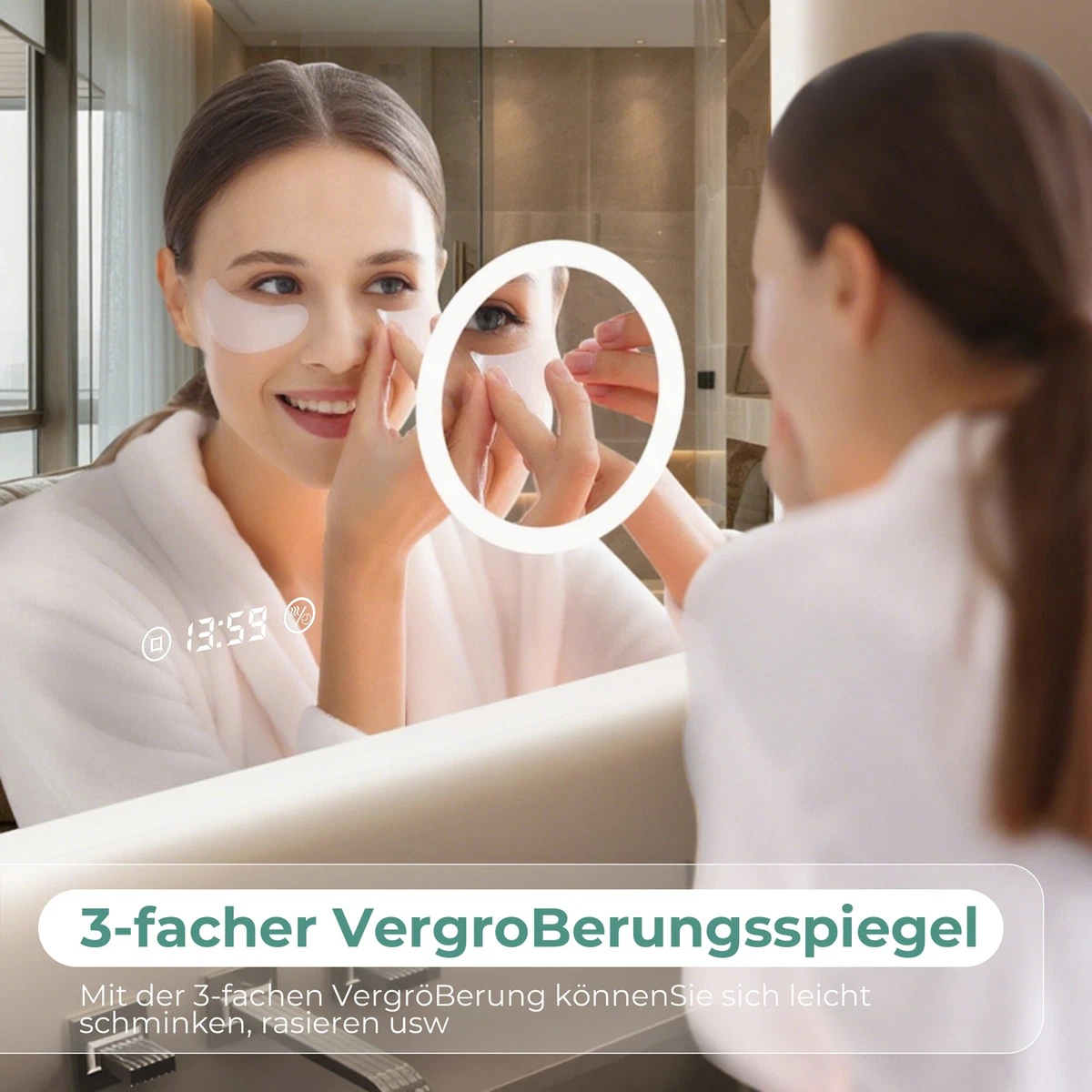 LED Badezimmerspiegel mit Beleuchtung Badspiegel Wandspiegel Beschlagfrei IP44