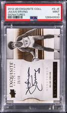2012 UD Exquisite Collection Signatures #S-JE Julius Erving PSA 9 MINT (#25/30)